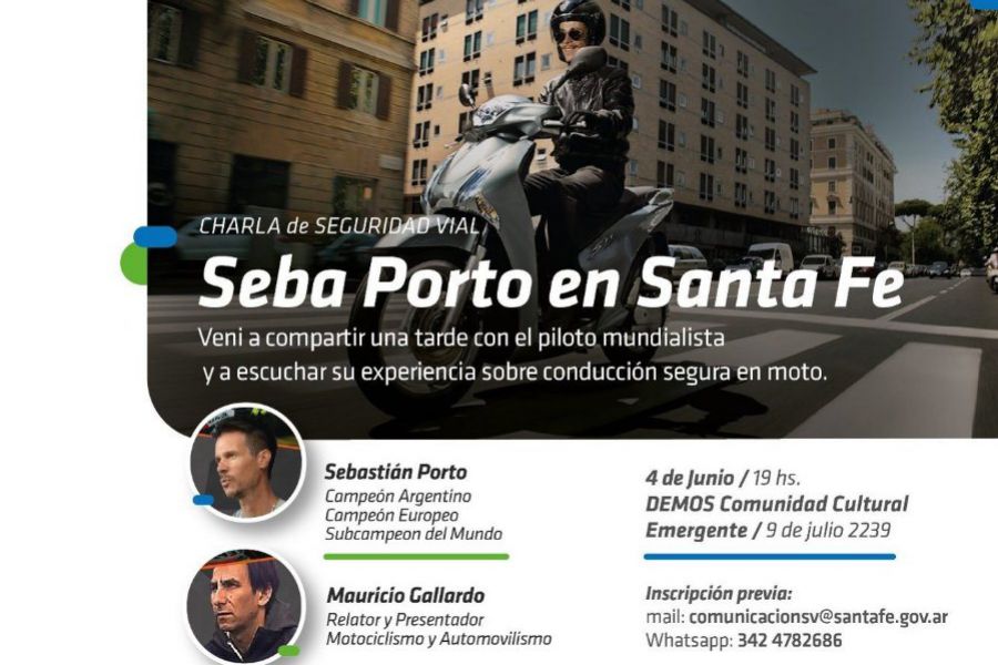 Charla sobre conducción segura de motos dictada por Sebastián Porto