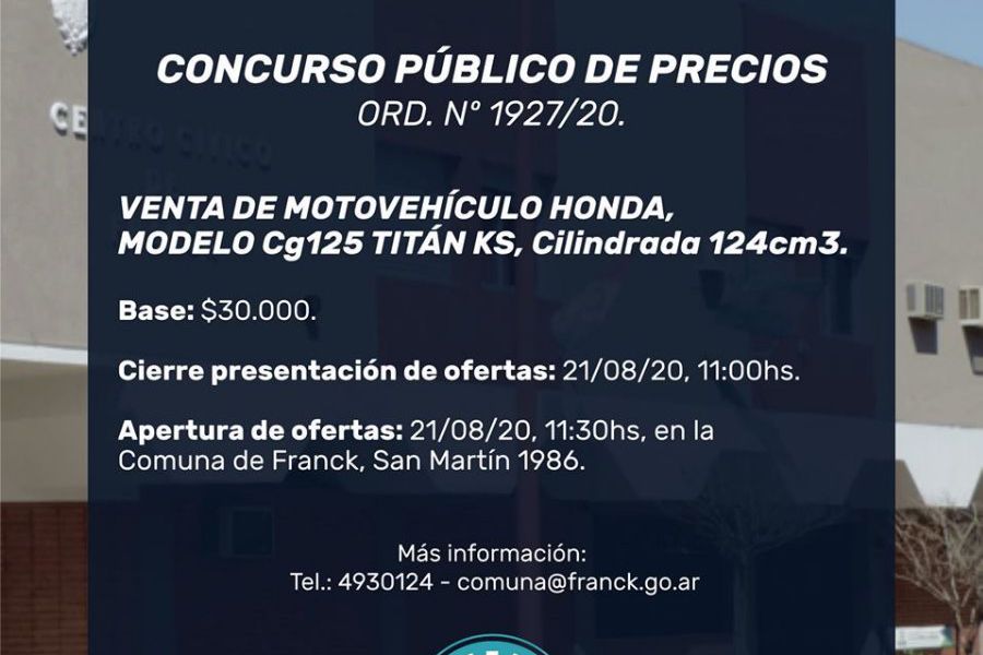 Concurso público de precios - Moto Honda Titan