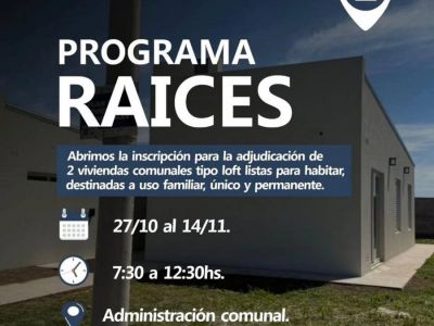 Inscripciones al Programa Raíces