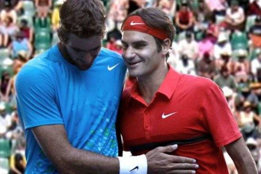 Del Potro y Federer - Foto Telam