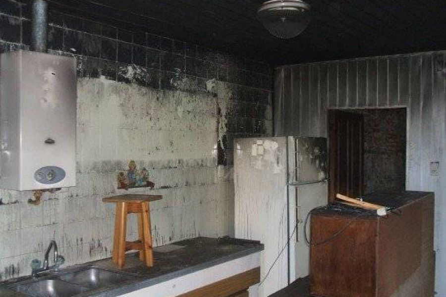 Incendio en cocina - Foto Relaciones Policiales URXI