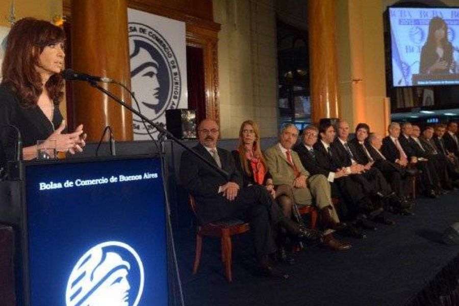CFK en Bolsa de Valores - Foto Presidencia