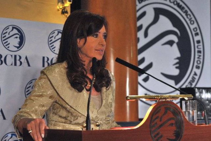 CFK en la Bolsa de Comercio - Foto Presidencia