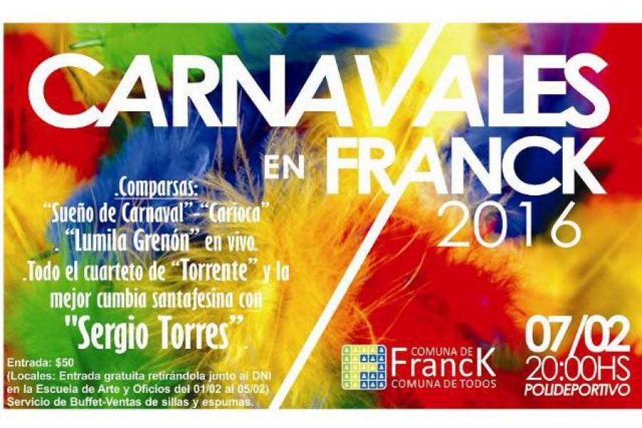 07/02: Disfrutá de los #Carnavales en Franck!