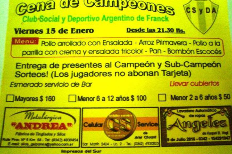 Cena de campeones en el Club Social y Deportivo Argentino