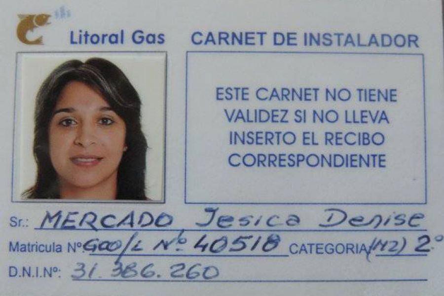 Jesica Mercado - Gasista Matriculada