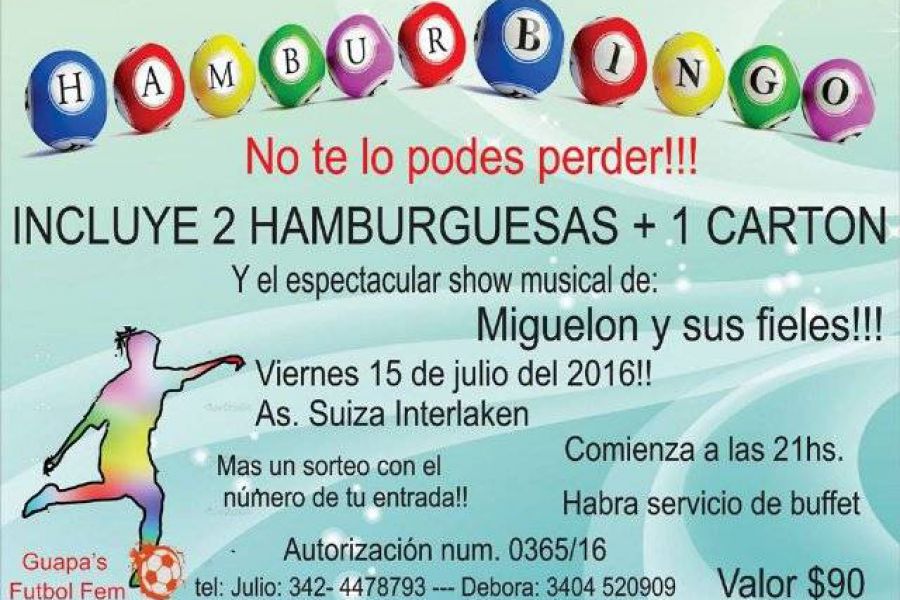 Hamburguesa bingo - Afiche Guapas