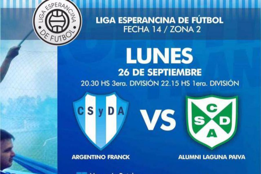 Argentino y Alumni juegan el Lunes 26 en horario nocturno