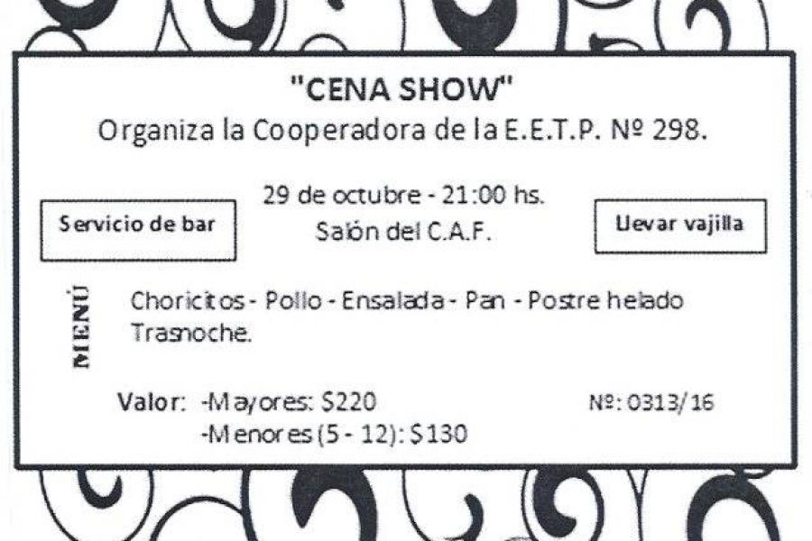 Tarjeta Cena Show - EETP 298