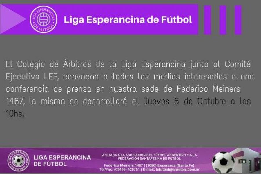 Conferencia de Prensa en Liga Esperancina