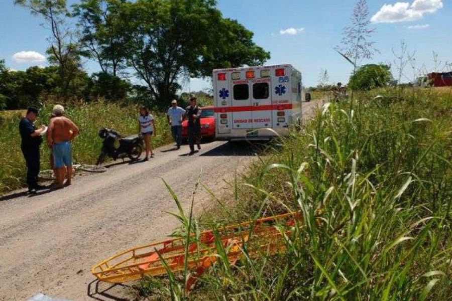 Vuelco de automovil - Foto Bomberos Voluntarios