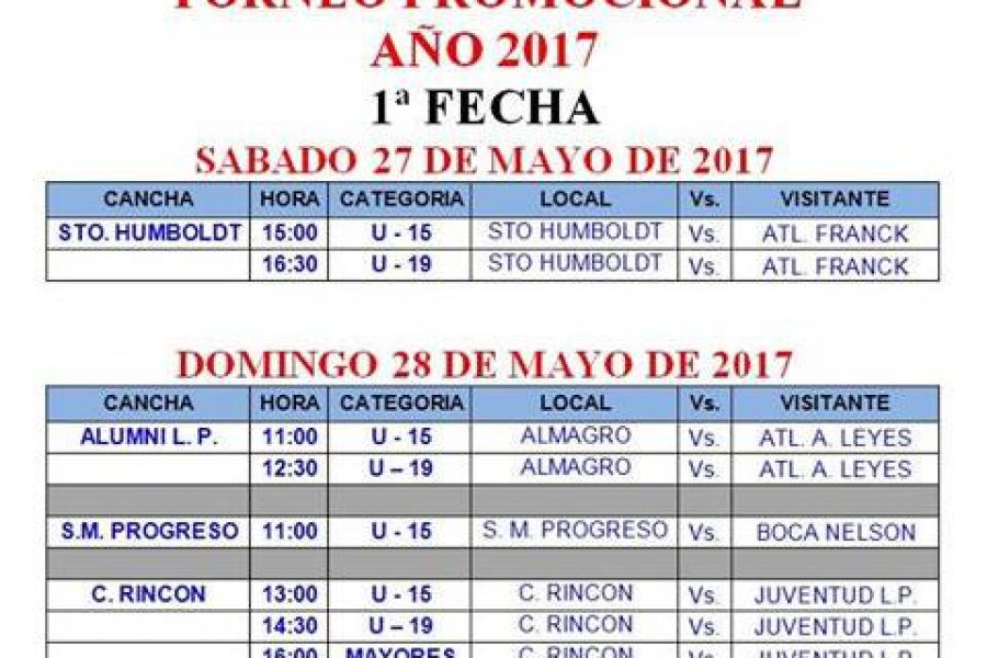 Torneo Promocional ASB - Club Atlético Franck - 1