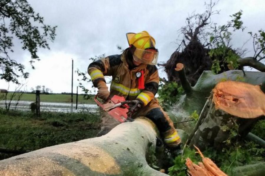 Temporal en Franck - Foto Bomberos Voluntarios