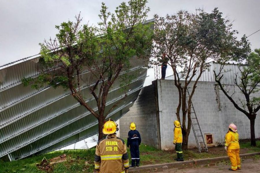 Temporal en Franck - Foto Bomberos Voluntarios