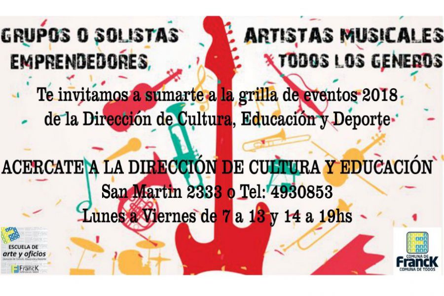 Convocatoria de artistas - Afiche Comuna de Franck