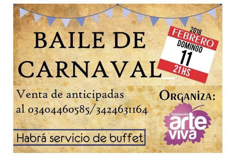 Baile de Carnaval en SJN - Afiche ArteViva