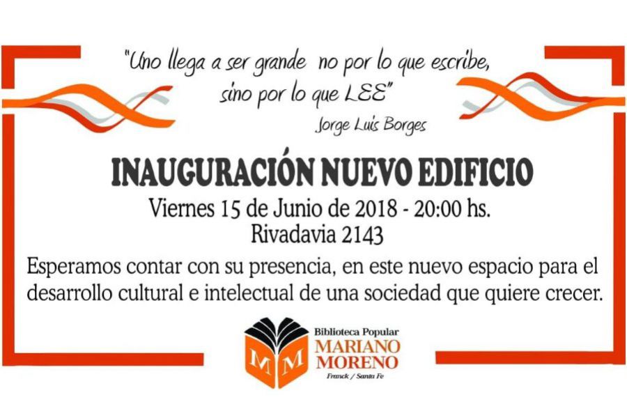 Invitacion Biblioteca - Inauguracion