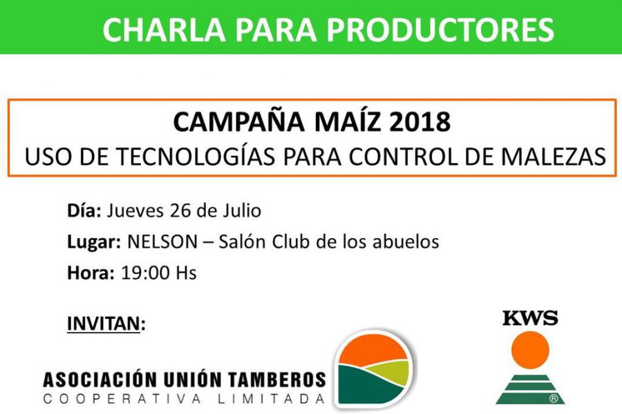 Charla de Maíz en Nelson - Afiche
