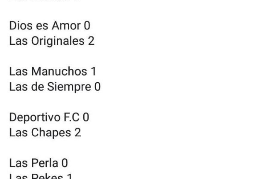 Resultados - Fútbol Femenino en Esperanza