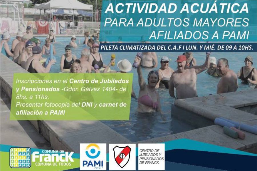 Actividad acuática para adultos mayores