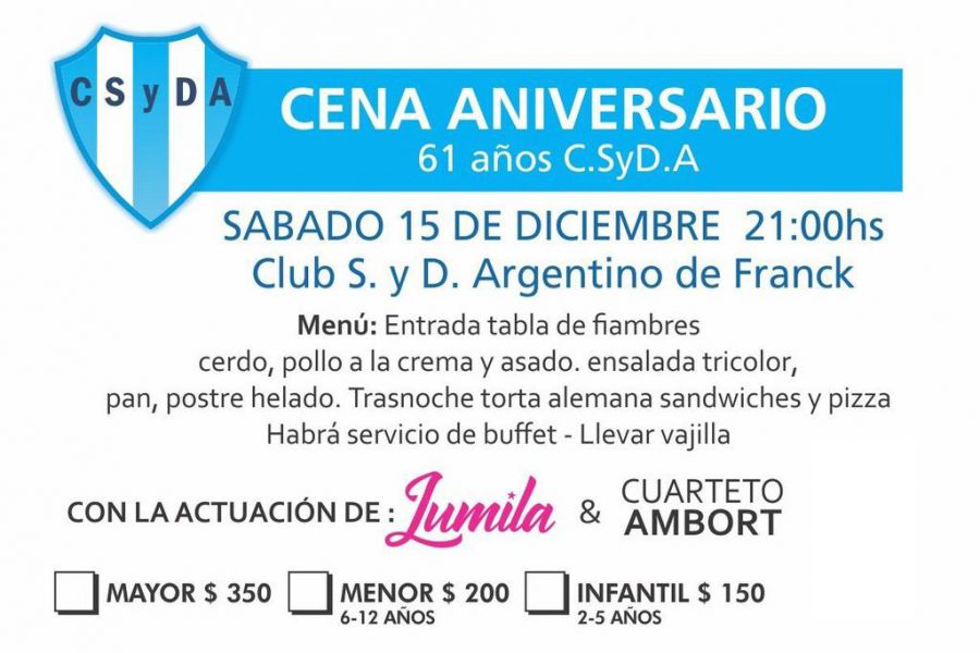 Tarjeta 61 Aniversario del CSyDA