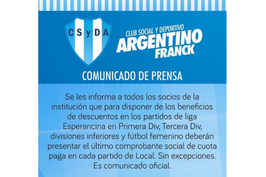 Ingreso al CSyDA a partidos LEF