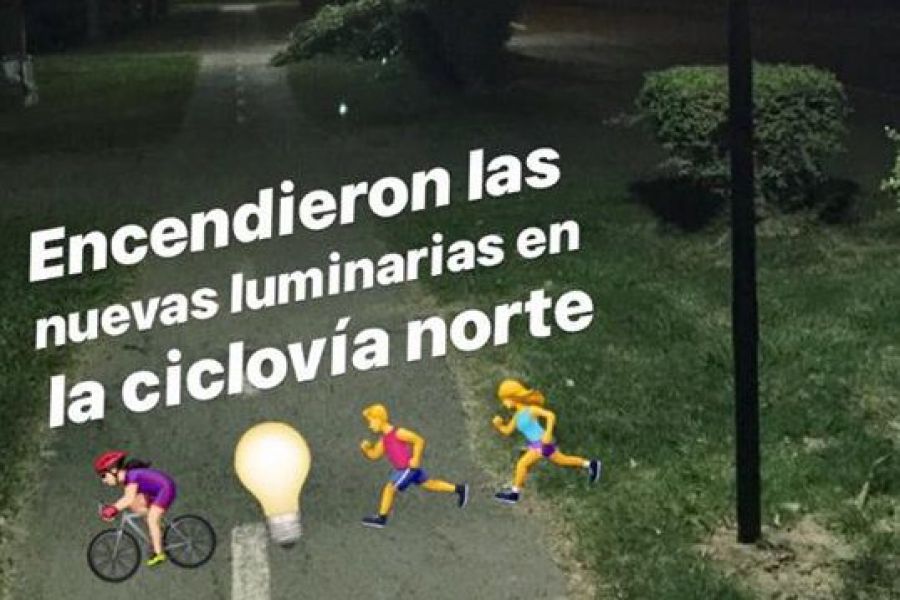 Encendieron las nuevas luminarias en la Ciclovía Norte