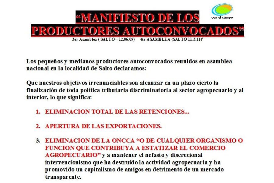 Manifiesto de Productores Autoconvocados