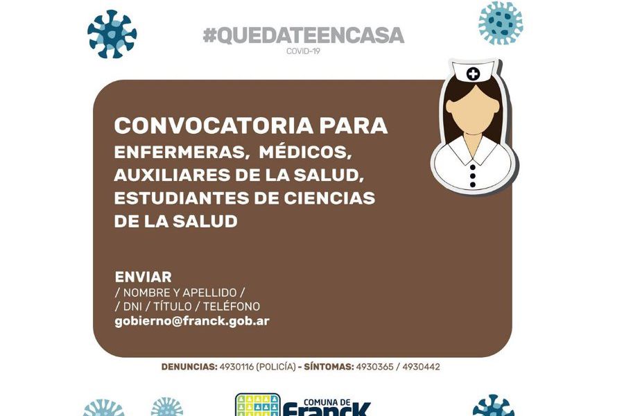 Convocatoria voluntaria para trabajadores de la salud