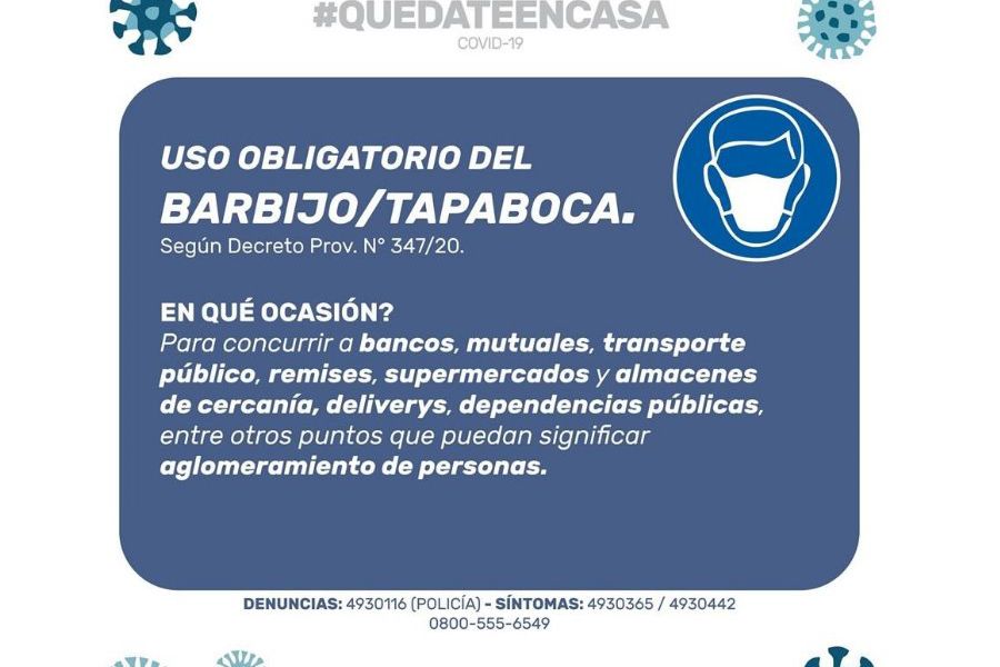 Uso obligatorio del Barbijo/Tapaboca