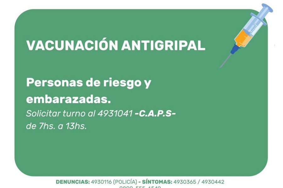 Aclaraciones sobre la vacuna antigripal en el CAPS