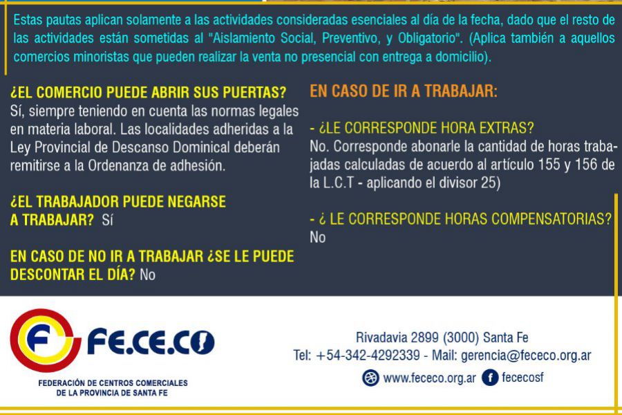 Aviso FeCeCo por Feriado 25 de Mayo