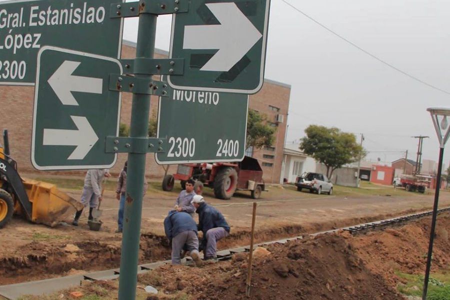 Obras en acceso oeste - Foto Comuna de Franck