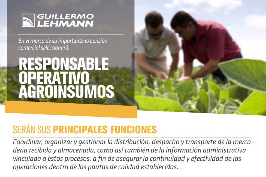 Responsable operativo agroinsumos - La Lehmann