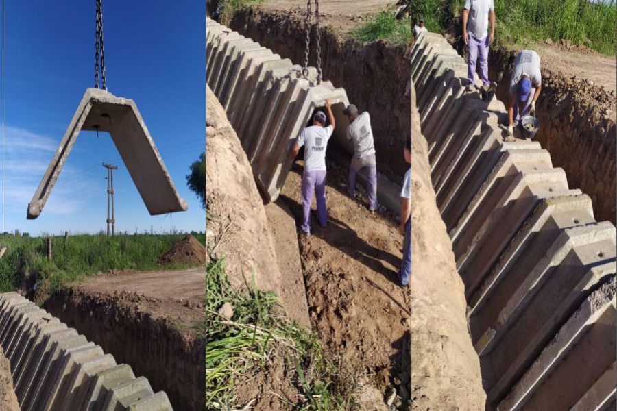 Trabajos sobre canales en la zona rural