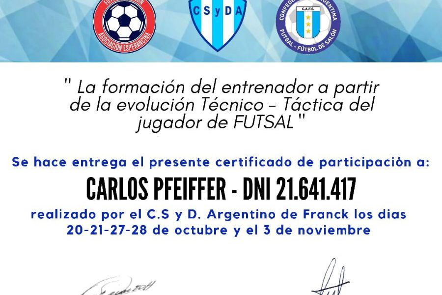 Capacitación de Futsal