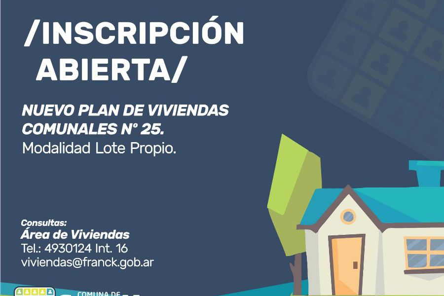 Inscripciones abiertas - Plan de Viviendas Comunales