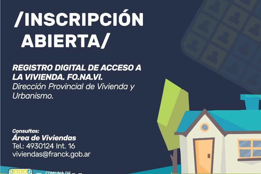 Inscripciones abiertas - Plan de Viviendas FoNaVi