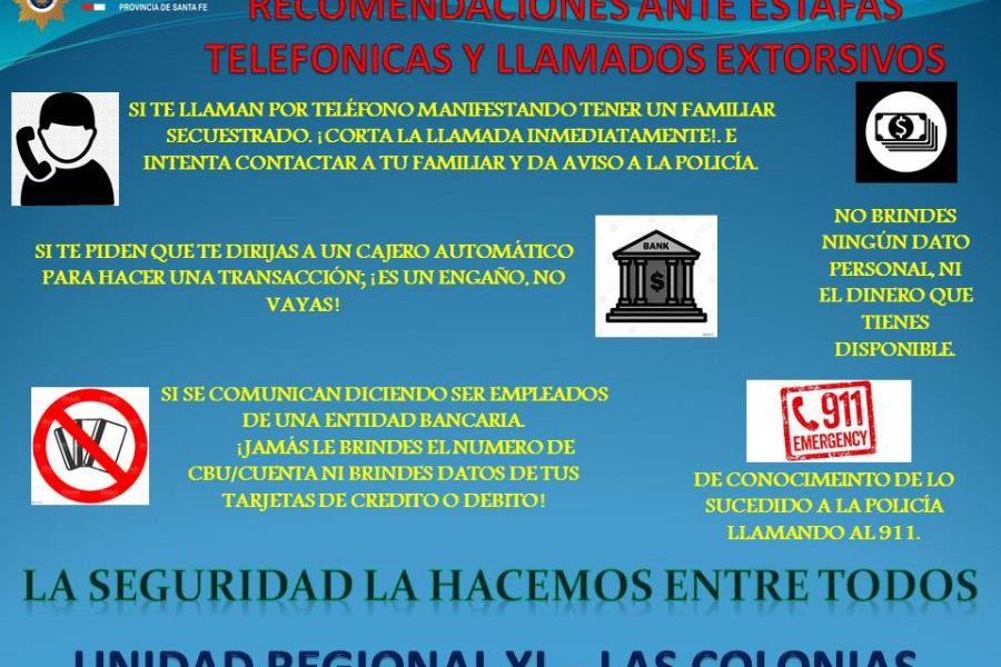 Recomendaciones ante estafas y llamados extorsivos - Foto URXI