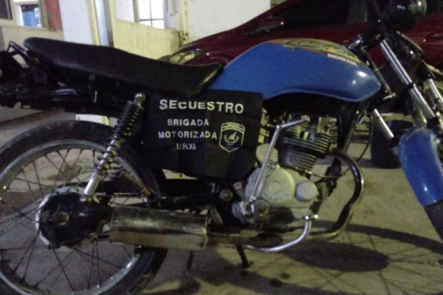 Moto secuestrada - Foto URXI