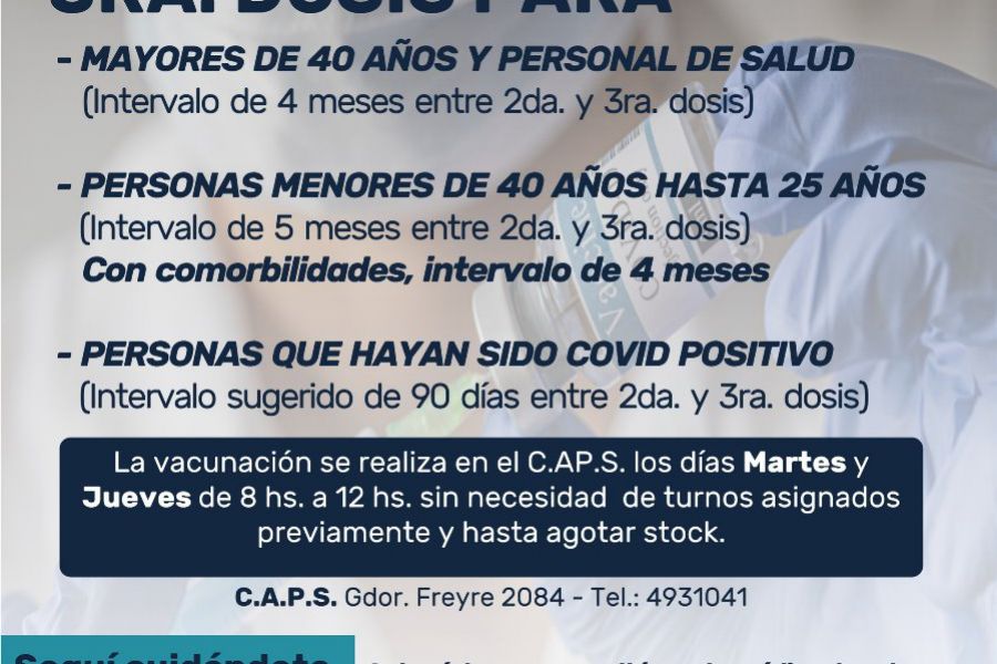 Comunicado vacunación Covid-19 CAPS