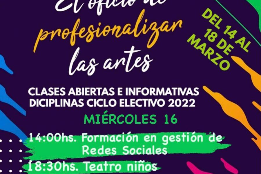 Clases abiertas e informativas - Escuela de Arte y Oficios