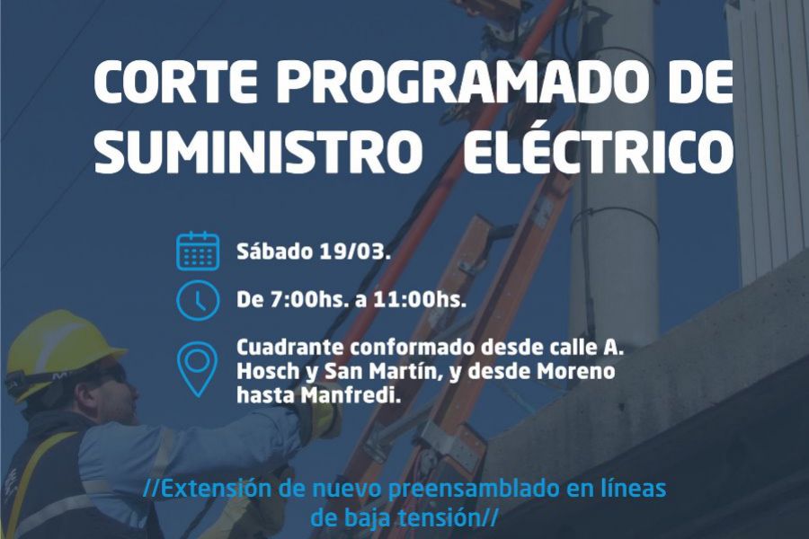 Corte programado de suministro eléctrico