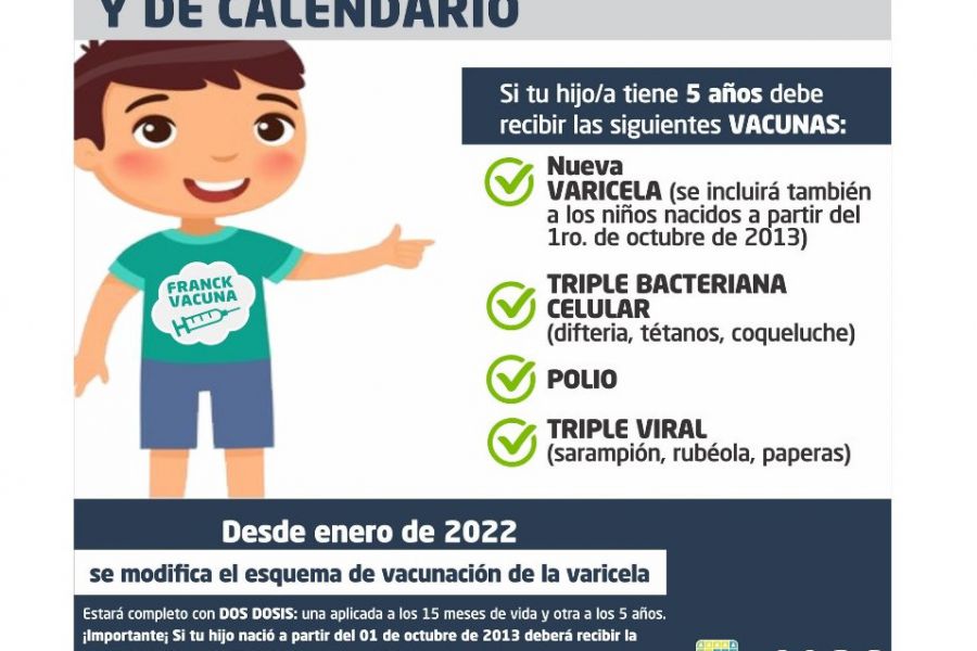 Vacunación escolar y de calendario