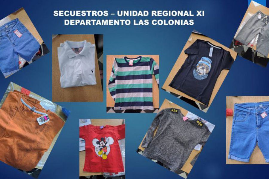 Ropa infantil secuestrada - Foto URXI