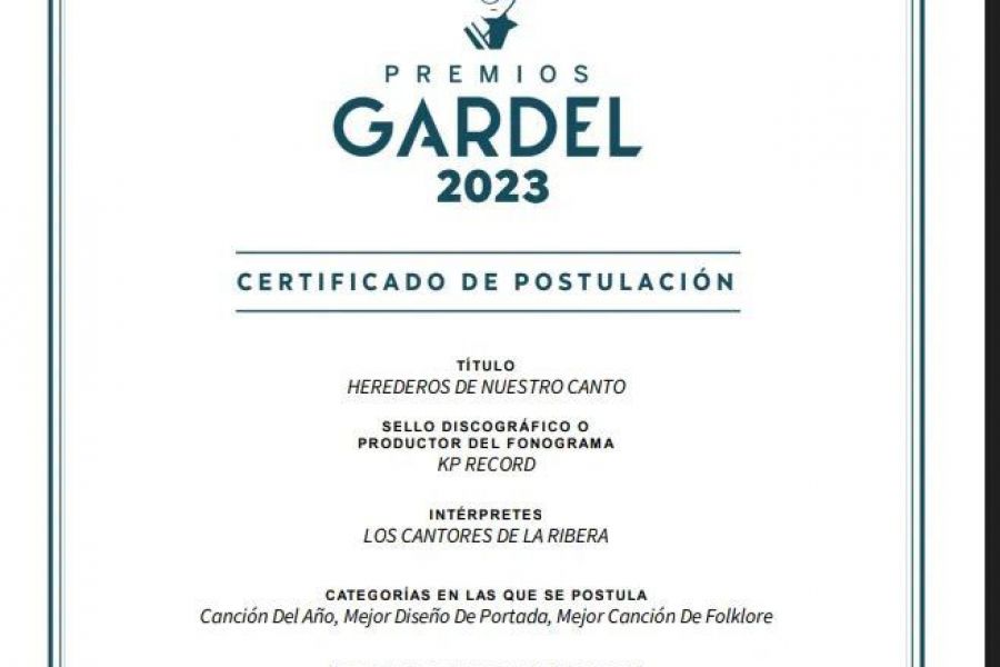 Postulados para los Gardel 2023