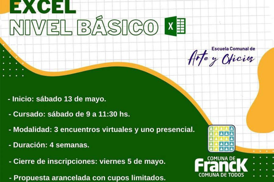 Excel Nivel Básico en la Escuela de Arte y Oficios