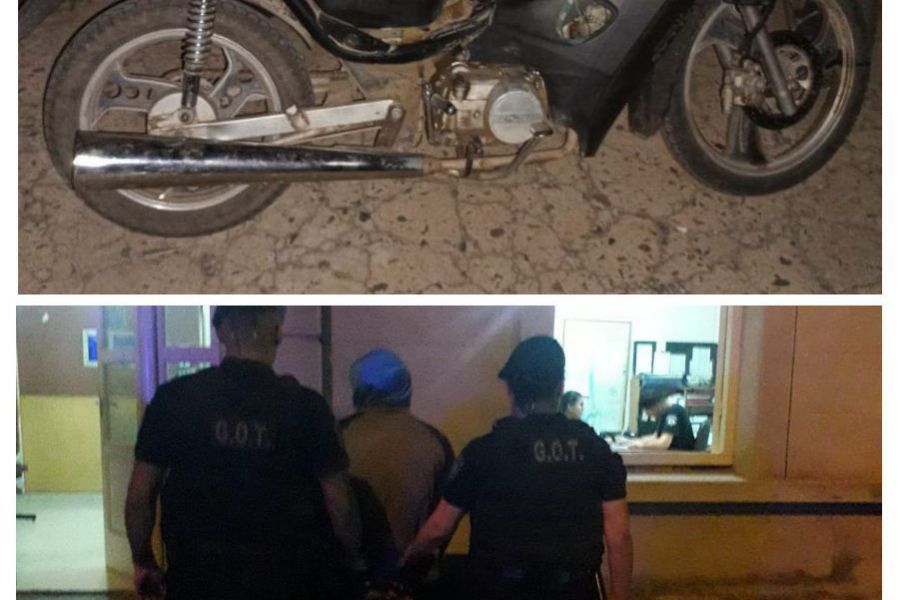 Motocicleta recuperada y detención - Foto URXI