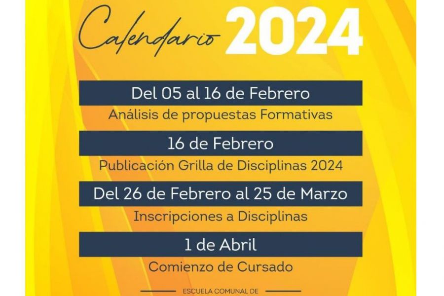Calendario 2024 en la Escuela de Arte y Oficios - Portada