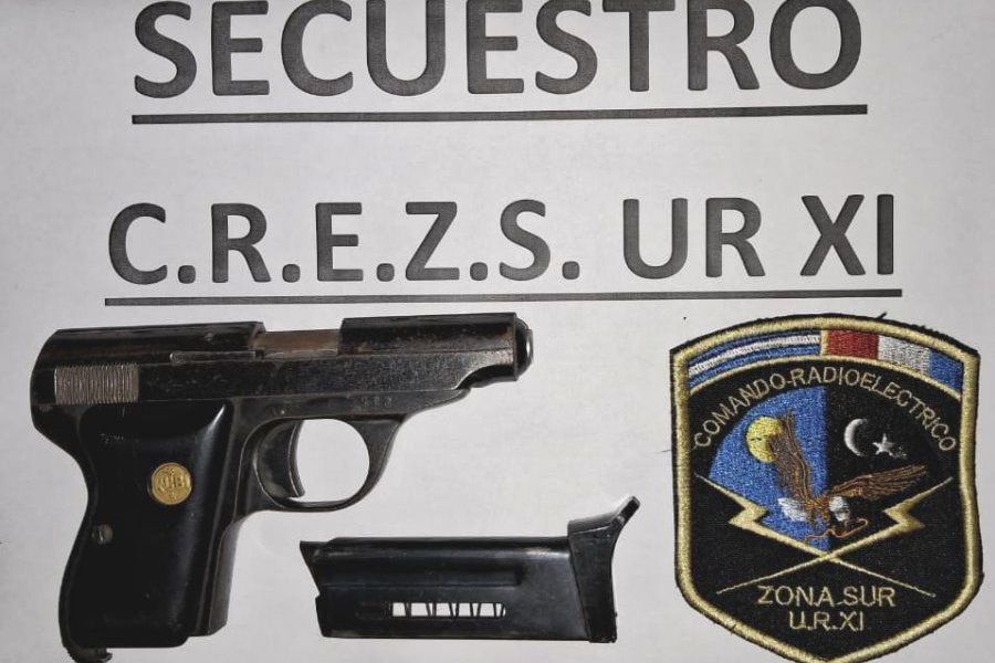 Secuestran arma de fuego